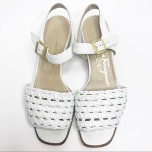 Salvatore Ferragamo leather heeled sandals sz 5